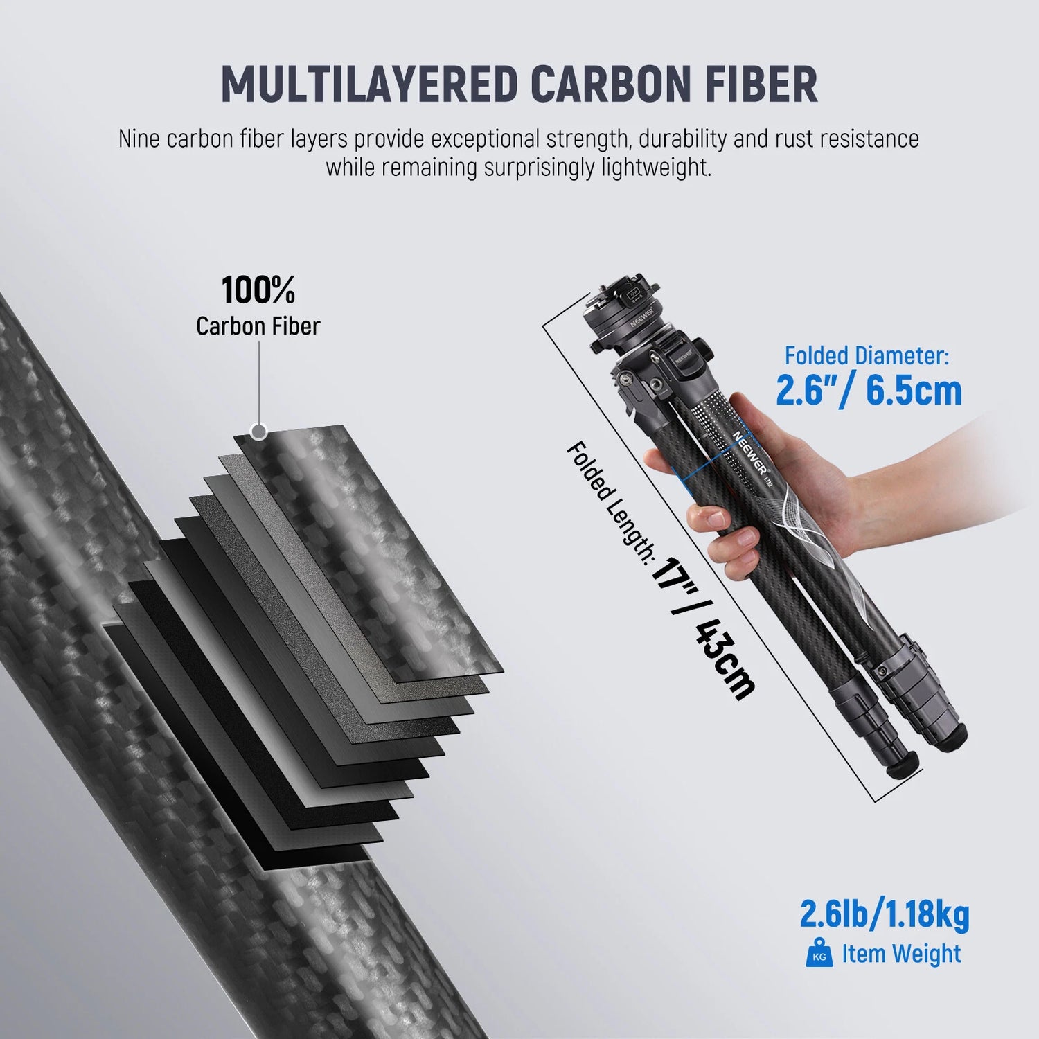 Neewer 120CM CARBON FIBER MOTORIZED CAMERA SLIDER WITH APP CONTROL