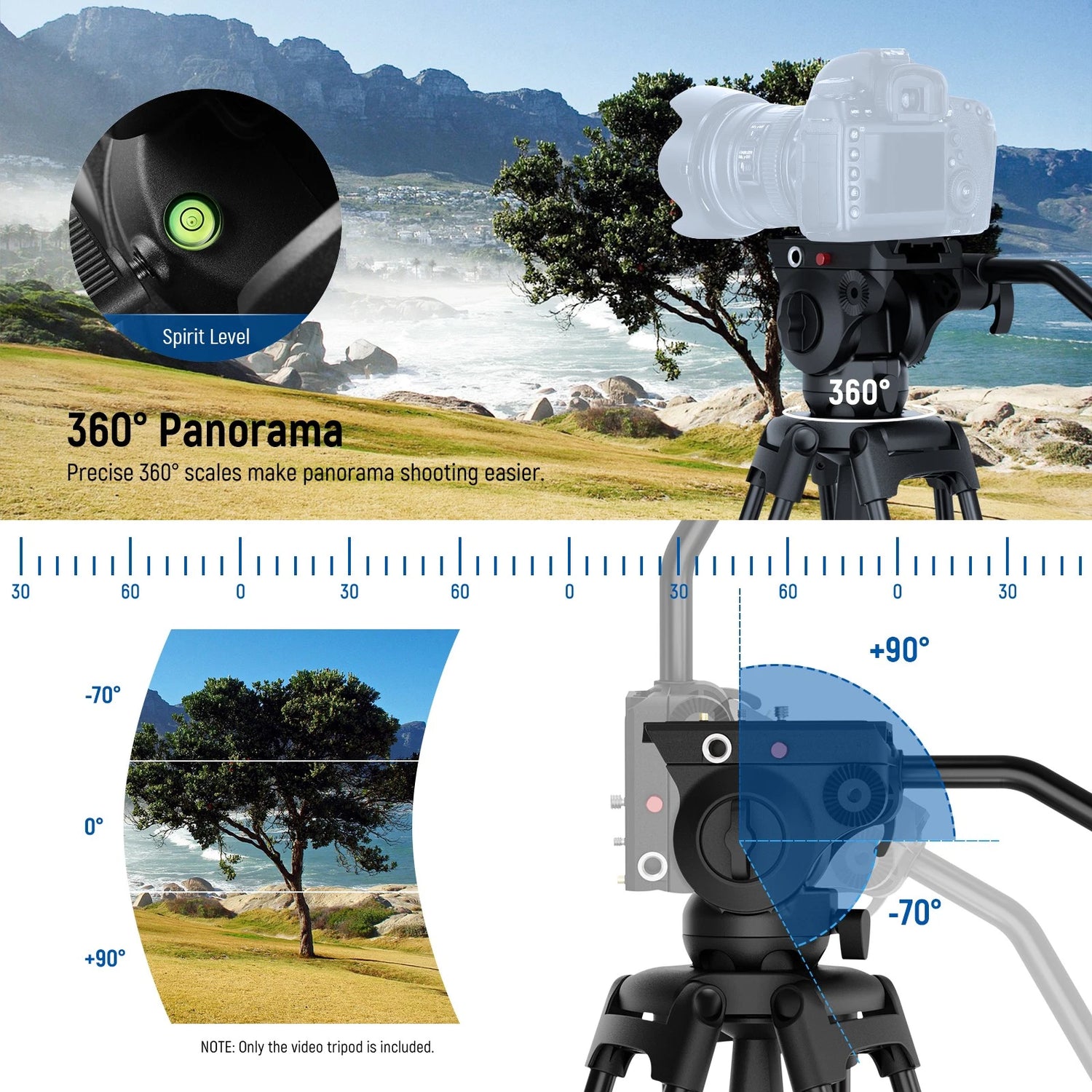 Neewer VIDEO TRIPOD WITH ADJUSTABLE FLUID HEAD