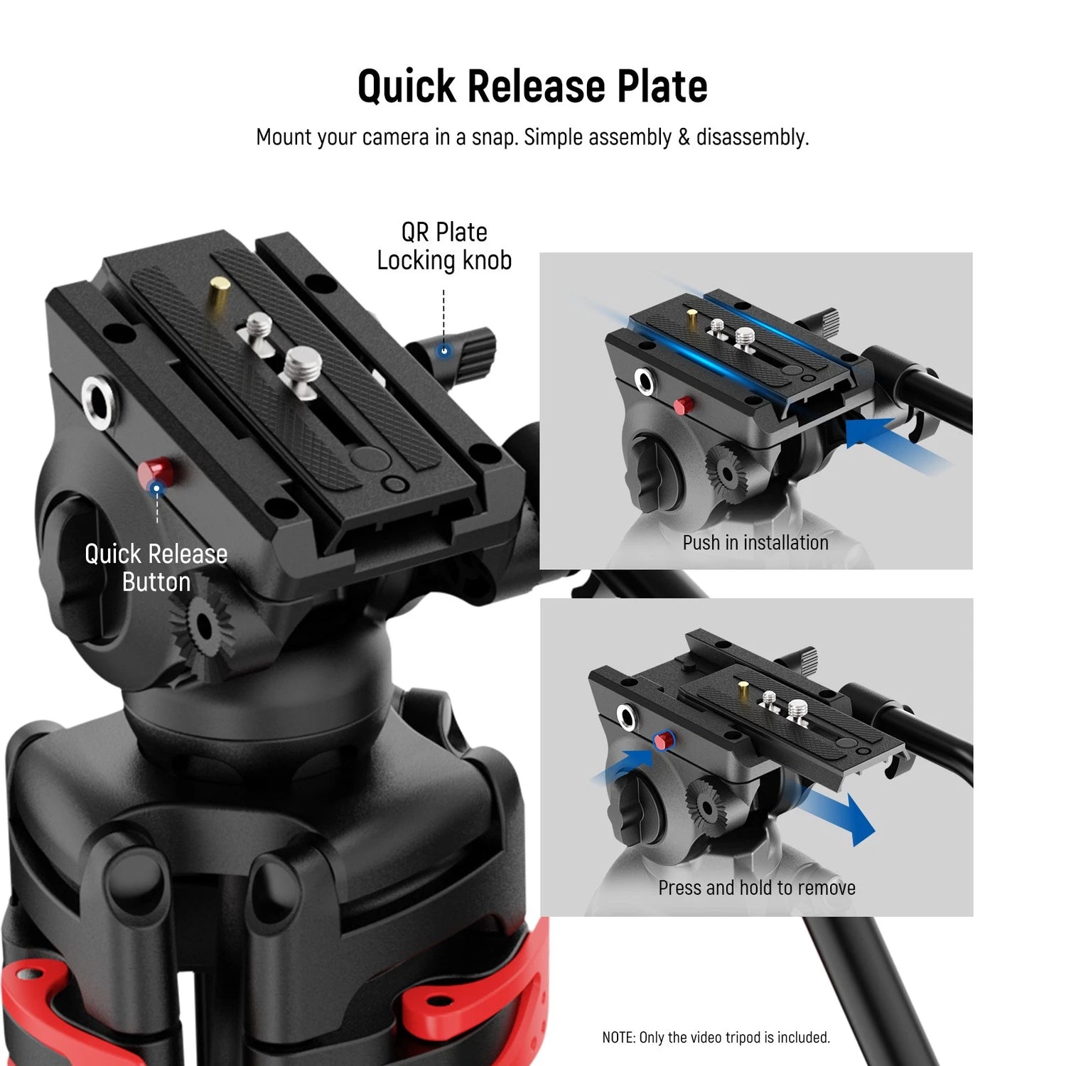 Neewer VIDEO TRIPOD WITH ADJUSTABLE FLUID HEAD