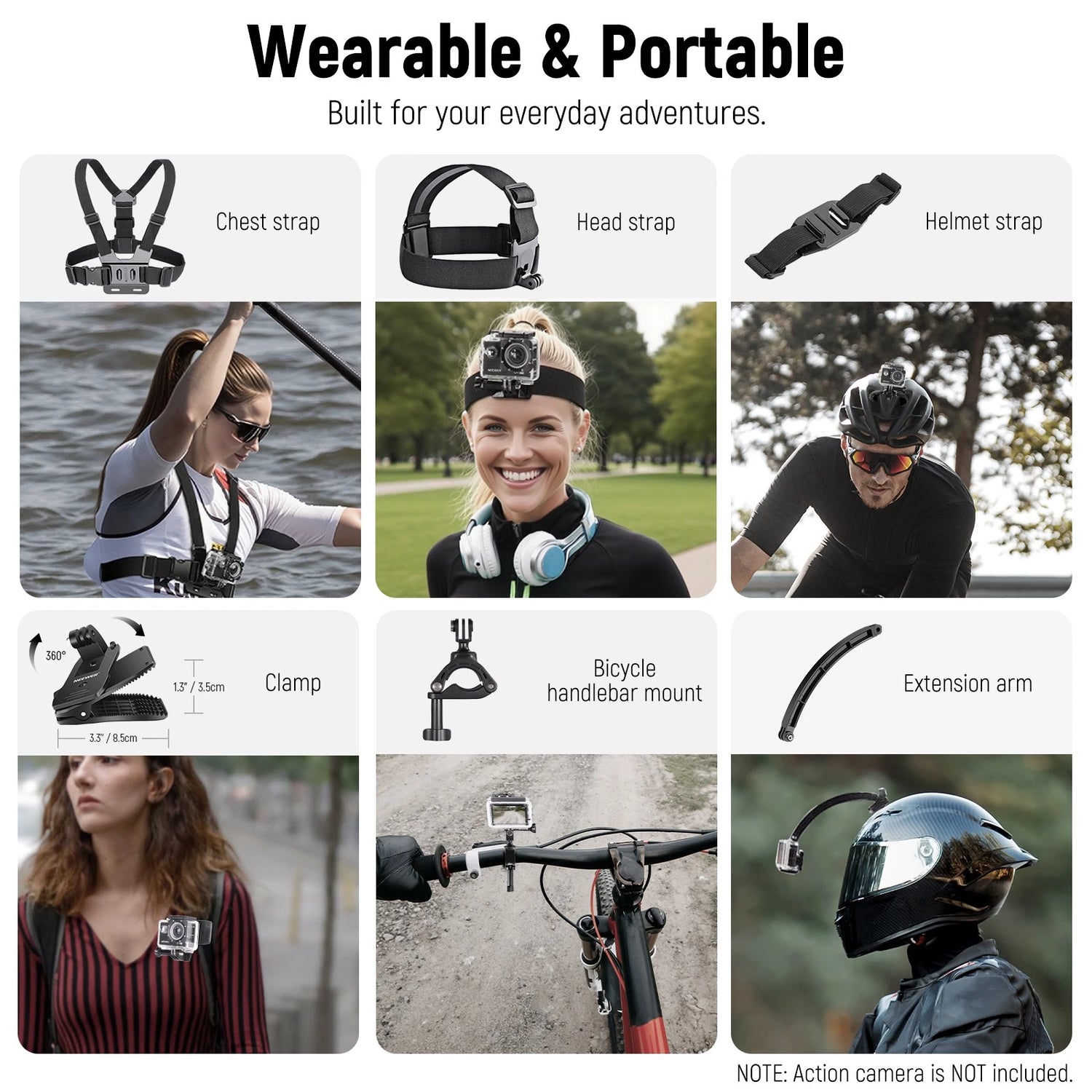 مجموعة ملحقات Neewer 50 في 1 لكاميرا الحركة؟ أسود؟