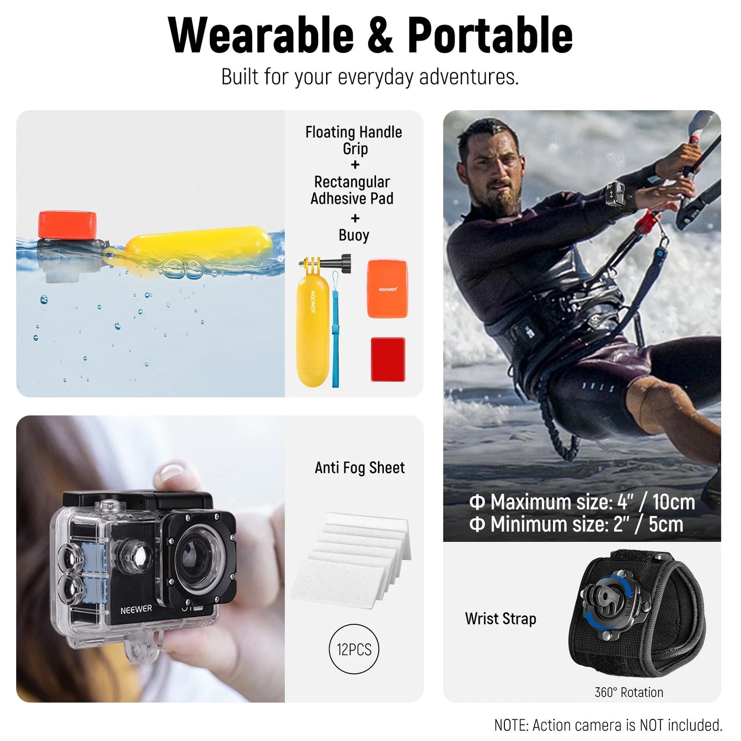 مجموعة ملحقات Neewer 50 في 1 لكاميرا الحركة؟ أسود؟