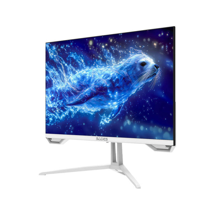 شاشة ألعاب مسطحة Sades SL-Sealion Pro مقاس 27 بوصة، لوحة IPS، دقة FHD، معدل تحديث 144 هرتز، زمن استجابة 1 مللي ثانية، منفذ HDMI 2.1 - أبيض