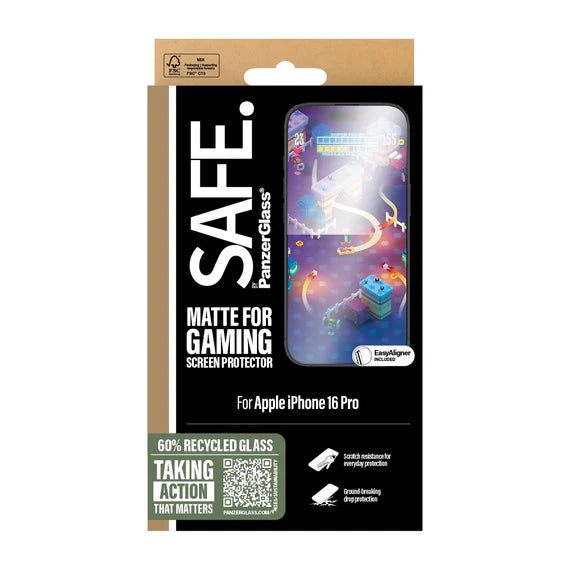 SAFE. by PanzerGlass® Gaming Screen Protector iPhone 16 Pro | Ultra-Wide Fit