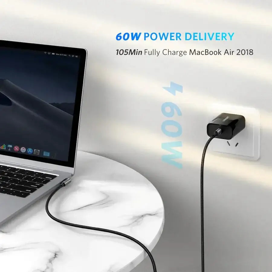 US261 | UGREEN | USB 2.0 C M/M Round Cable Nickel Plating Aluminum Shell 2m (Gray Black)US261 | 50152 - GulfStore.com