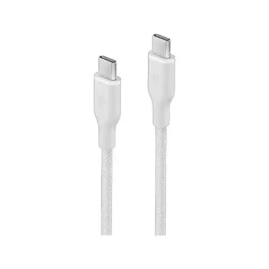 كابل بازيك | جو تشارج | ويف من USB-C إلى USB-C بسرعة 480 ميجابت في الثانية وقوة 60 واط، بطول 1.5 متر | أبيض