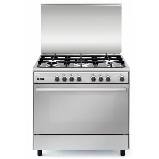 Royxon Gas Cooker Free Standing Cooker 100x60 5 Burners Cast Iron Pan Supports - (MQI634GI)