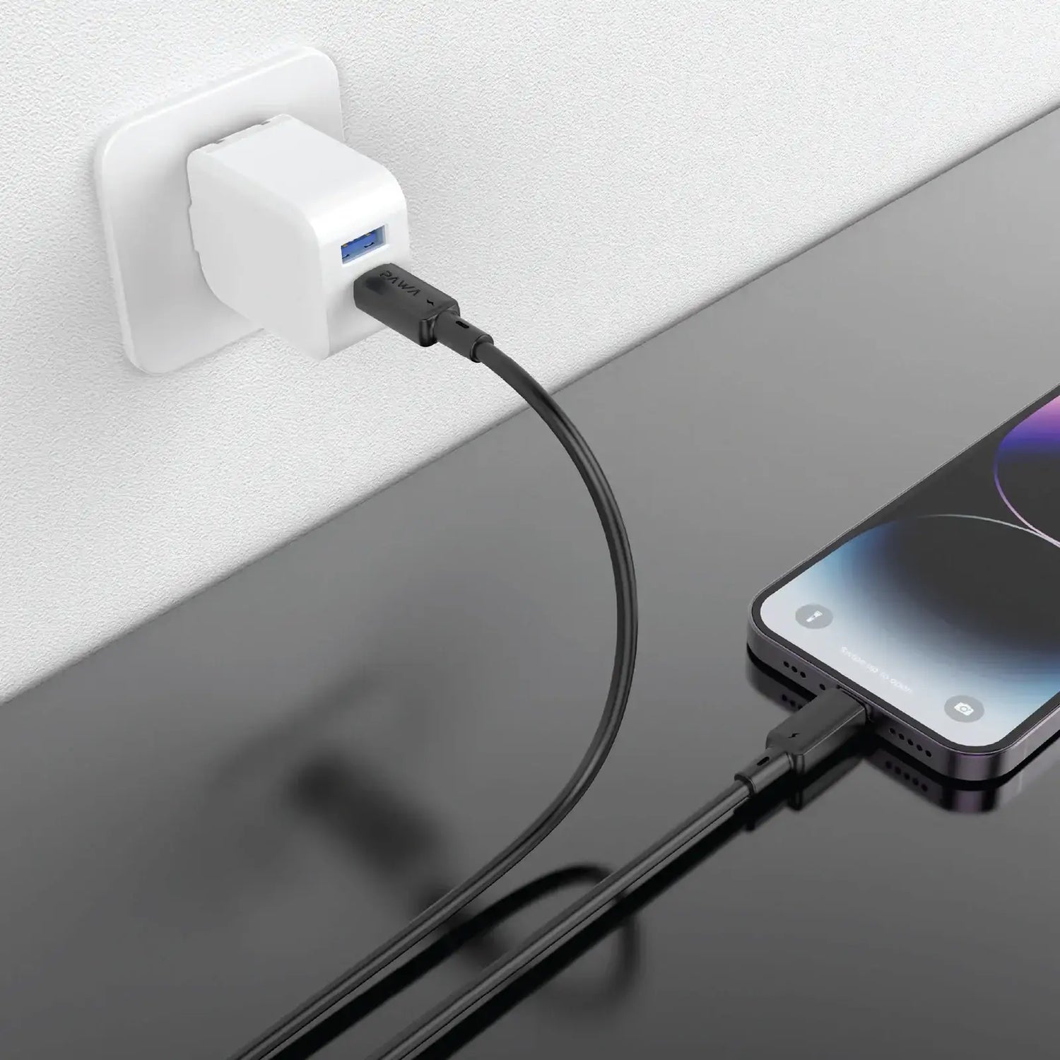 PW-BDC312CL-BK | PAWA Lite 30W Type C to Lightning Quick Charging PVC Cable 1.2M PW122 | Black - GulfStore.com