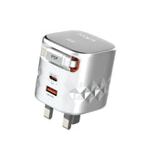 Pawa Retro 50W UK Charger With Retractable Cable - Grey & Black ( PW-TAR50ACT-GYBK) - GulfStore.com