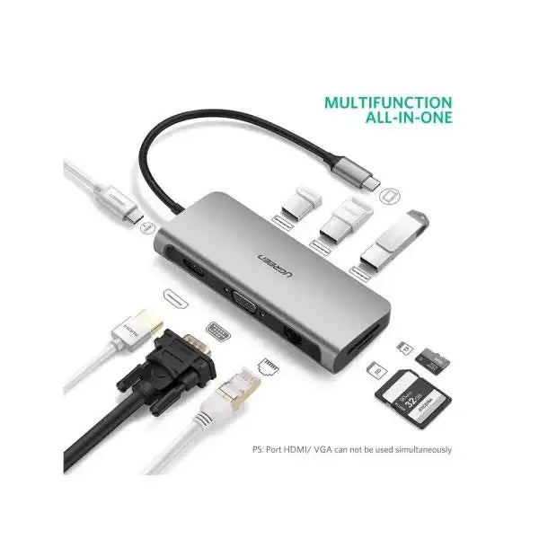 UGreen USB C Hub USB Type C to 4K HDMI Multiport Adapter Dock with VGA (9 in 1) - GulfStore.com