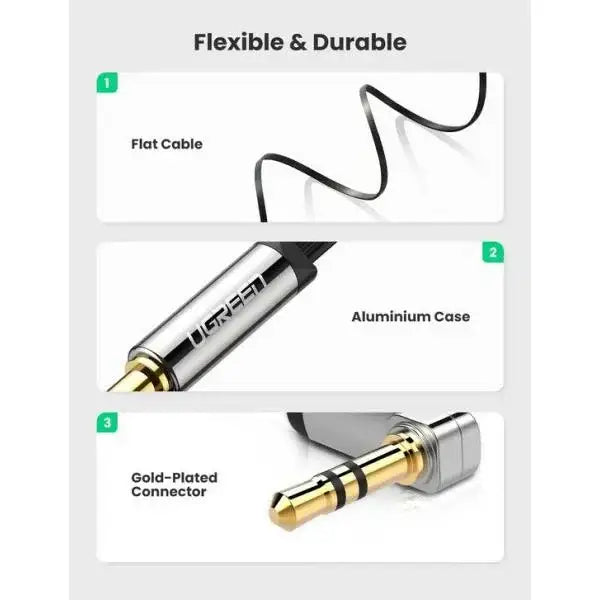UGreen Right Angle 3.5mm Jack to Jack Cable - GulfStore.com