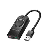UGreen USB External Sound Audio Card 3.5 mm - Black - GulfStore.com