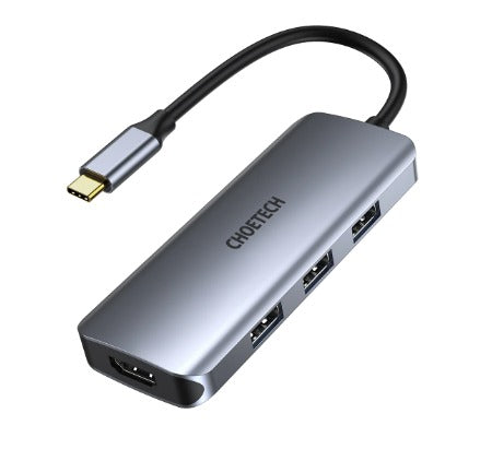 Choetech 7-In-1 USB-C HDMI Adapter HUB-M19-GY - Gray