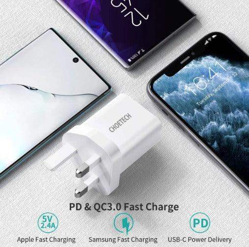 Choetech Fast Type C Wall Charger 20W Q5004-UK-WH - White - GulfStore.com