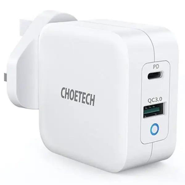 Choetech Dual Ports Fast Charger 38W - PD5002 UK – White - GulfStore.com