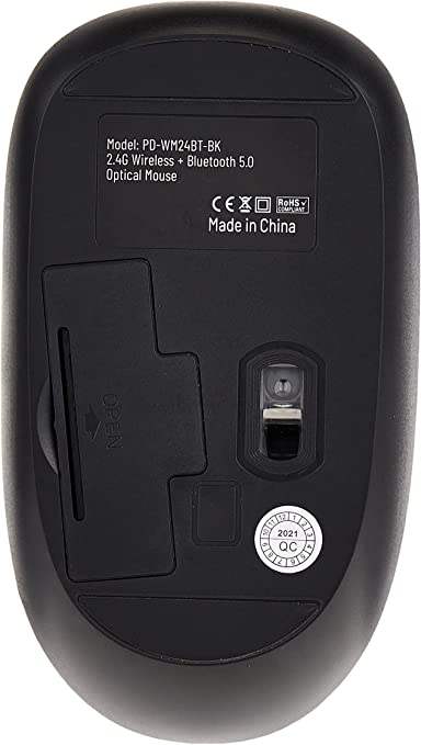 Porodo 2 in 1 Wireless Bluetooth Mouse - 2.4 GHz - V 5.0 - Black - GulfStore.com