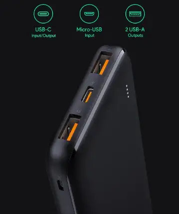Aukey Basix Slim 10000mAh USB-C Power Bank - GulfStore.com