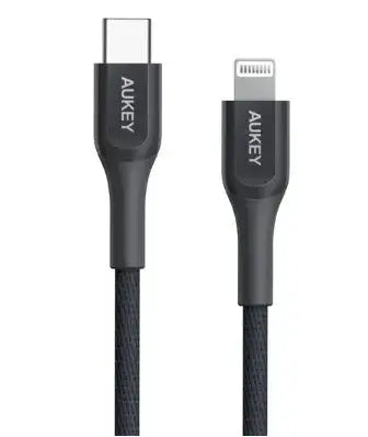 Aukey MFI 18W USB - C To Lightning Kevlar Cable - 2 Meter - GulfStore.com