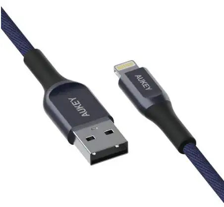 Aukey Kevlar Core - MFi Lighting Cable - 3Ft/1.2Mtrs - Blue - GulfStore.com