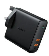 Aukey Adapter Dual-Port 63W PD Wall Charger with Dynamic Detect - GulfStore.com