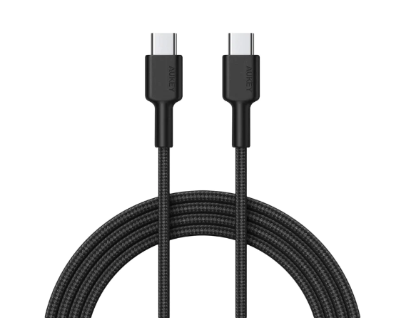 Aukey Braided Nylon USB-C to USB-C Cable(0.9m) - Black
