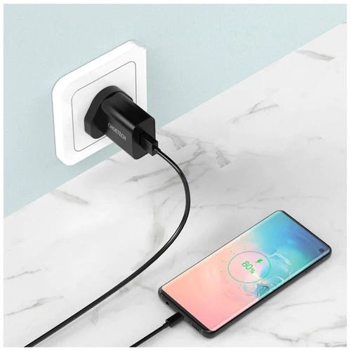 Choetech 18W USB-A Charge + AC Cable - Black