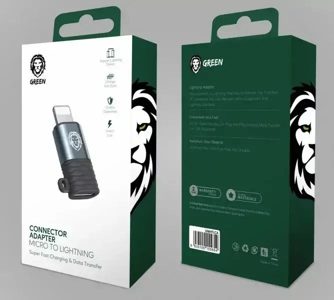 Green Connector Adapter Micro To Lightning - GulfStore.com