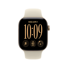 Apple Watch Series 12 GPS 46mm Light Gold Aluminium Case with Sand Sport Band - S/M