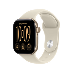 Apple Watch Series 12 GPS 46mm Light Gold Aluminium Case with Sand Sport Band - S/M
