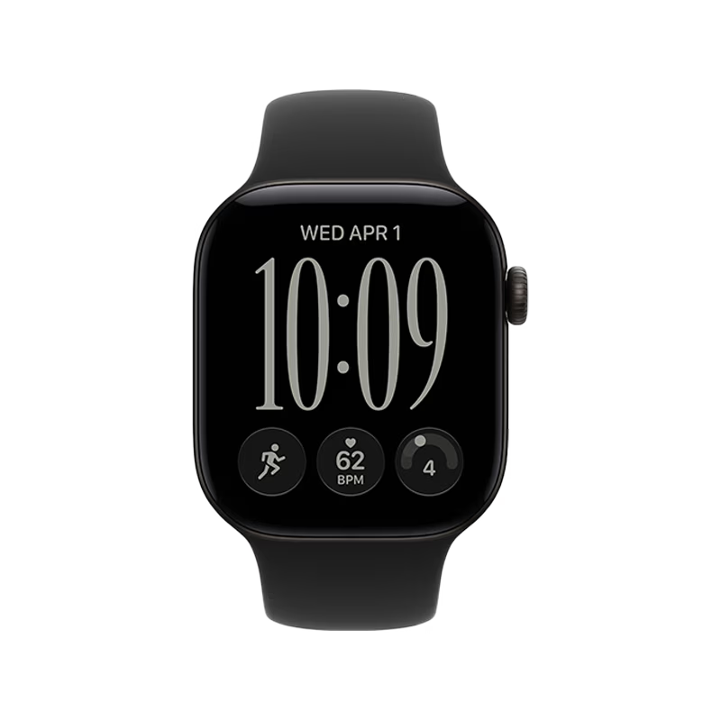 Apple Watch Series 12 GPS + Cellular 46mm Black Aluminium Case with Black Sport Band - S/M