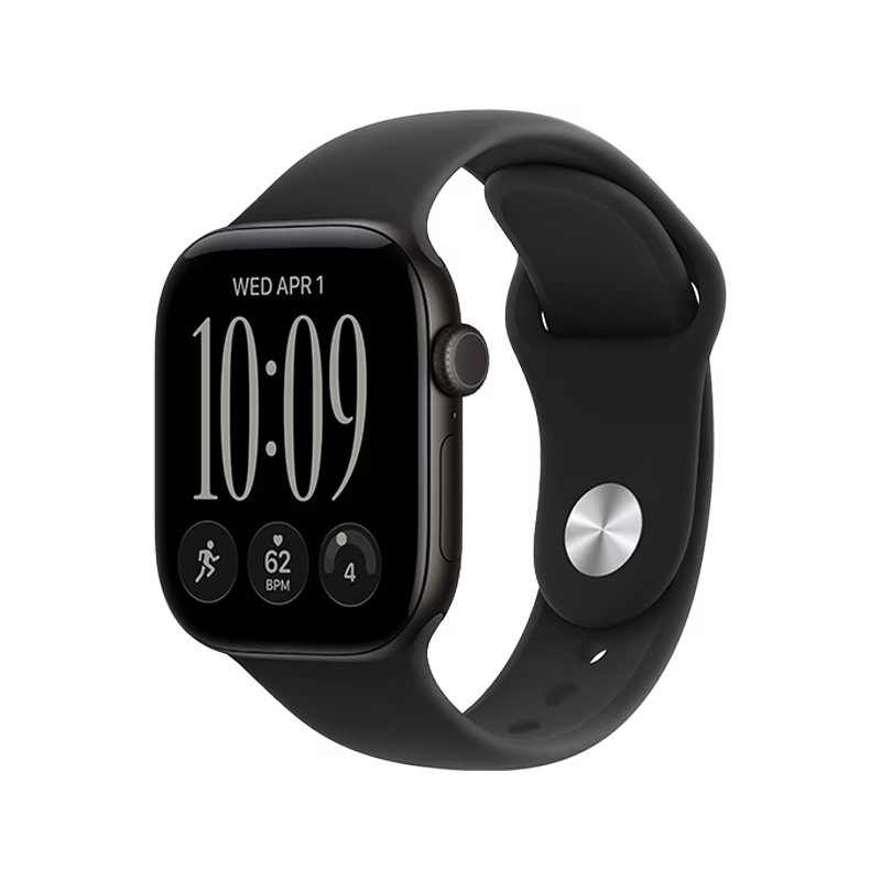 Apple Watch Series 12 GPS + Cellular 46mm Black Aluminium Case with Black Sport Band - S/M