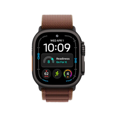 Apple Watch Ultra 4 GPS + Cellular, 49mm Black Titanium Case with Burgundy Alpine Loop - Medium