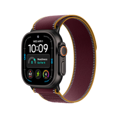 Apple Watch Ultra 4 GPS + Cellular, 49mm Black Titanium Case with Burgundy Trail Loop - M/L