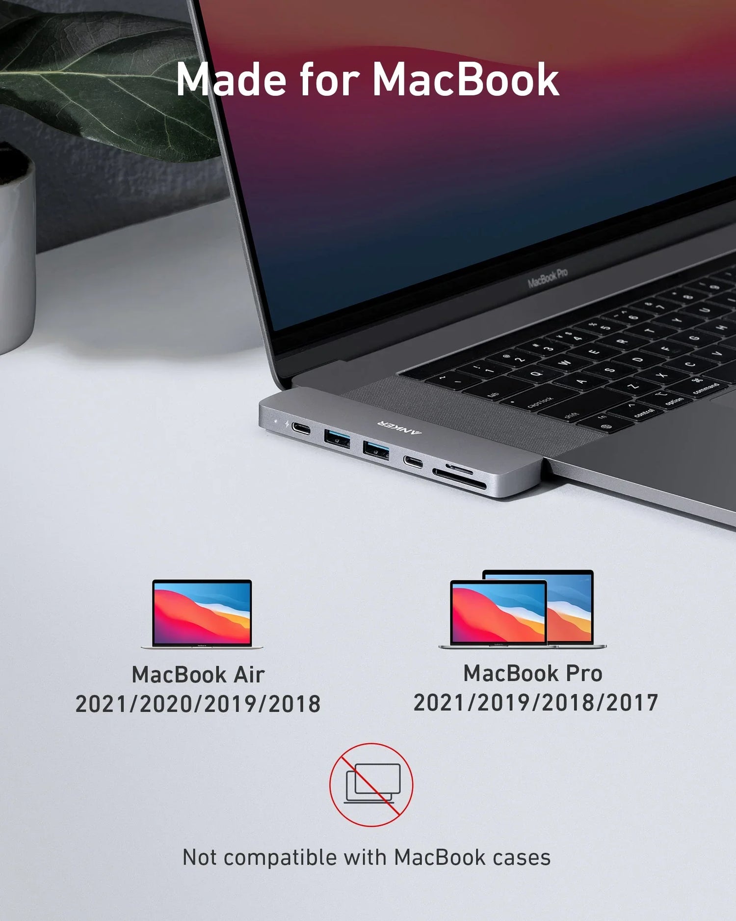 A8354HA1 Anker 547 USB-C Hub (7-in-2, for MacBook) -Silver