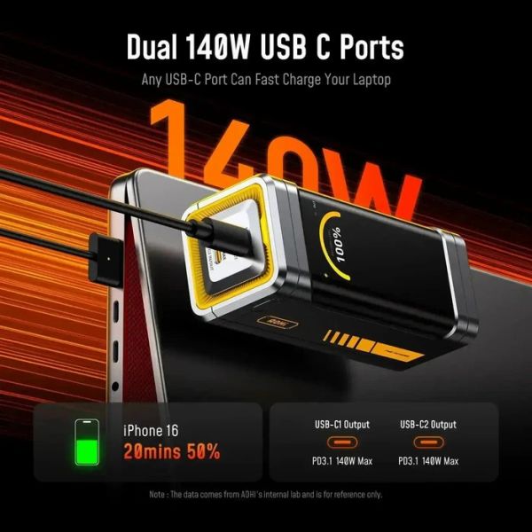 AOHI STARSHIP PRO PD 3.1 210W 10000mAh Power Bank - Gray