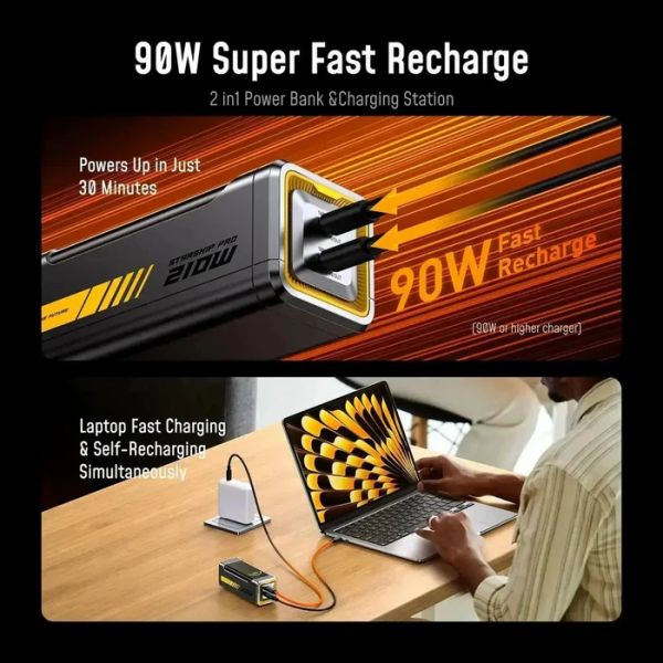 AOHI STARSHIP PRO PD 3.1 210W 10000mAh Power Bank - Gray