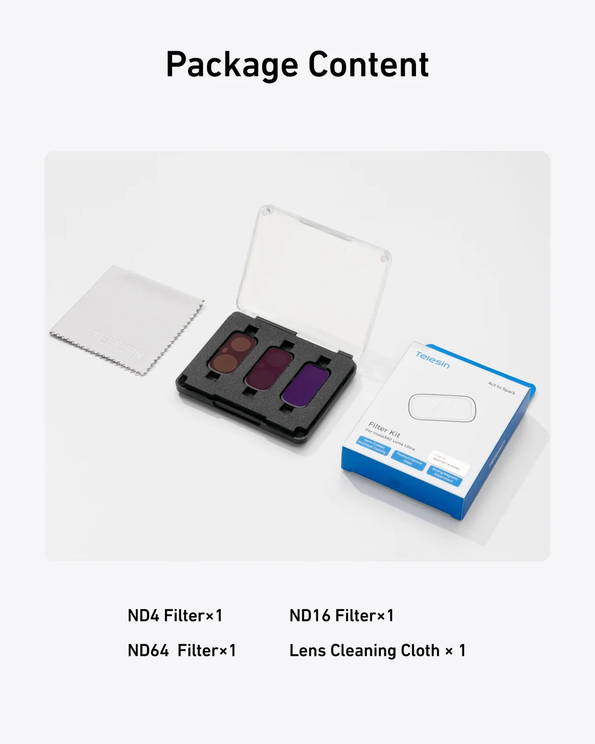 Telesin Filter kit (ND4+ND16+ND64) for Luna Pro