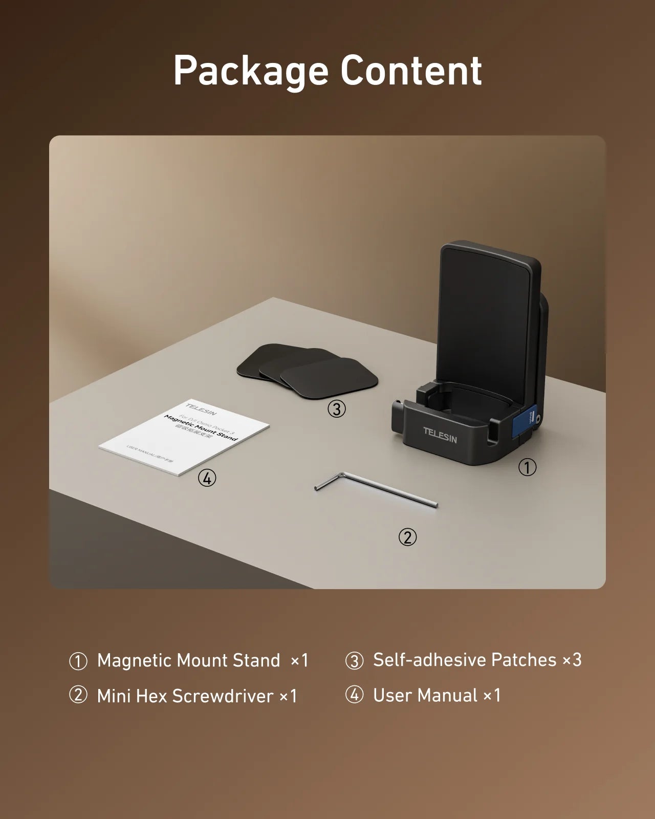 Telesin Magnetic Mount Stand for Pocket 3/4