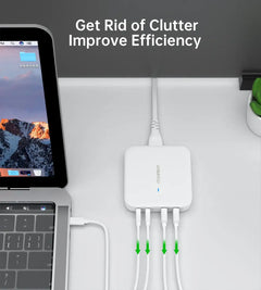 Choetech GaN 100W 4 ports desktop charger UK white - GulfStore.com