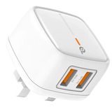 محول USB مزدوج 3A من Powero+ TC24UK-WH البريطاني