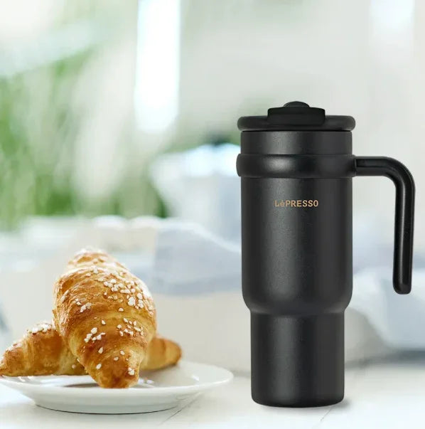 ترمس حراري معزول من LePresso، لون أسود، LPCFFM0024BK