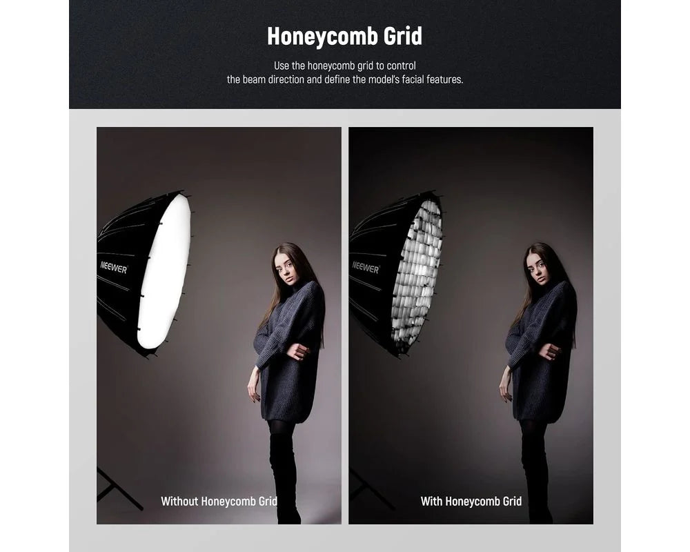 Neewer 65CM WIDE PARABOLIC QUICK RELEASE SOFTBOX WITH HONEYCOMB GRID