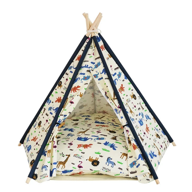 HORLA Living Home Pet Tent Cat Bed Dog Bed Teddy Removable Cotton Canvas Lion Pet Bed (Sleeping Bag Dog Bed Cat Bed)
