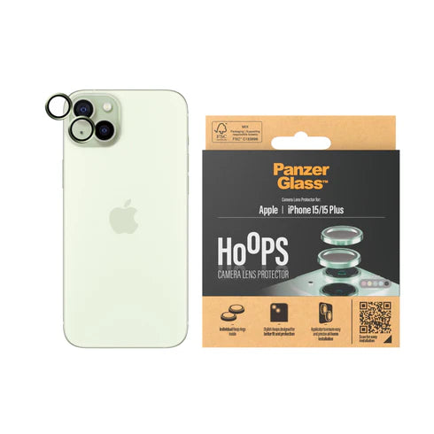 310103847، حلقات PanzerGlass لهاتف iPhone 15/15 Plus باللون الأخضر - 1191