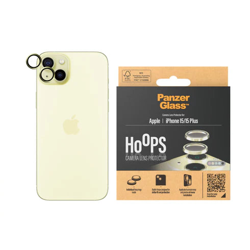 310103849، حلقات PanzerGlass لهاتف iPhone 15/15 Plus باللون الأصفر - 1193