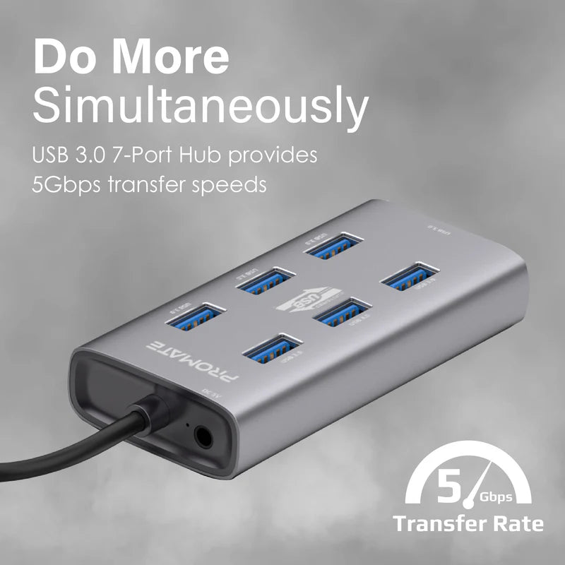 PROMATE - ezHub-7Aluminium Alloy Powered USB Hub