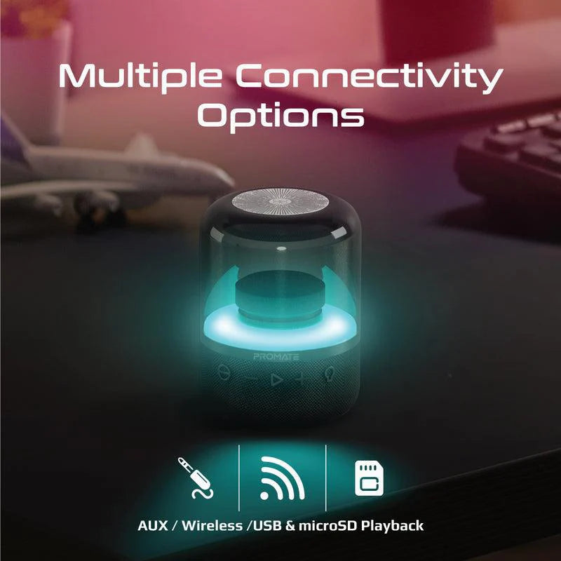 Promate Lumisound 360 Degree Sound Speaker Black