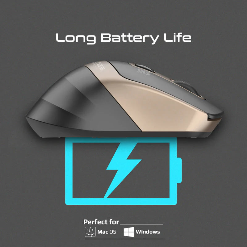 PROMATE - Samit2.4GHz Ergonomic 2200 DPI Silent Click Wireless Mouse - Gold