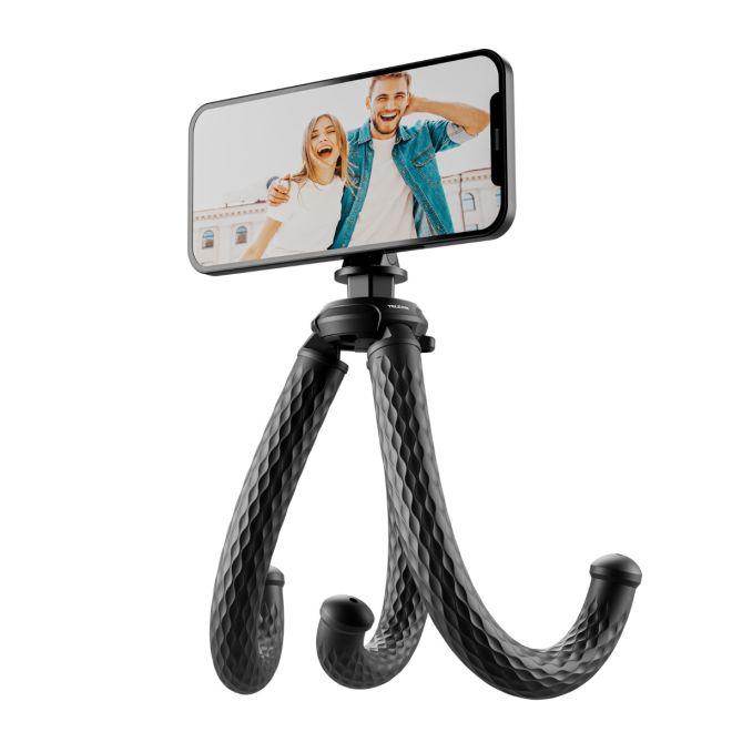 Holder TELESIN flexible tripod for phones (black)