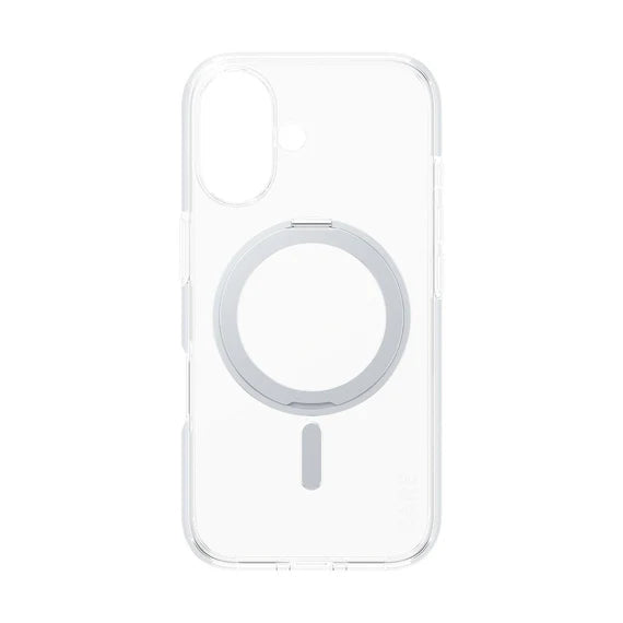 CARE™ by PanzerGlass® Case Transparent w. Silver Kickstand & MagSafe iPhone 16