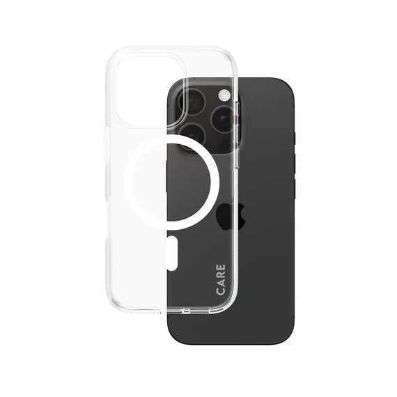 CARE™ by PanzerGlass® Urban Combat Case Transparent w. White MagSafe iPhone 16 Pro